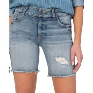 Kut From The Kloth Womens Sophia Short Mid Rise Fray Hem Shorts Size 4